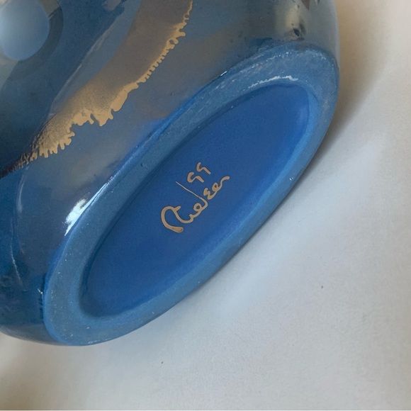 Vintage Nielsen's Ceramics Overlay Handmade Turquoise Napkin Holder Rare to Find - Picture 4 of 16